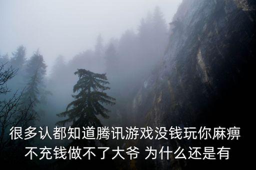 很多认都知道腾讯游戏没钱玩你麻痹 不充钱做不了大爷 为什么还是有