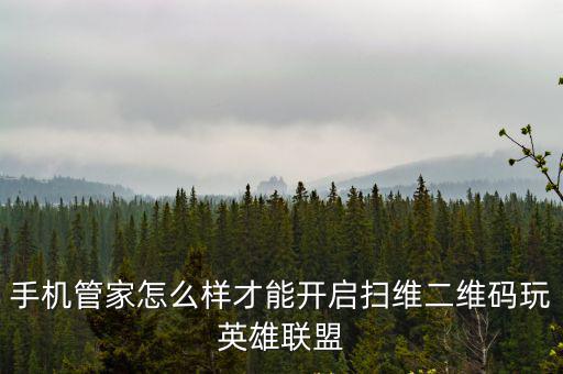 手机管家怎么样才能开启扫维二维码玩英雄联盟