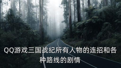 QQ游戏三国战纪所有人物的连招和各种路线的剧情