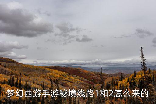 梦幻西游手游秘境线路1和2怎么来的