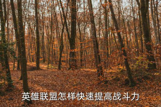 英雄联盟怎样快速提高战斗力