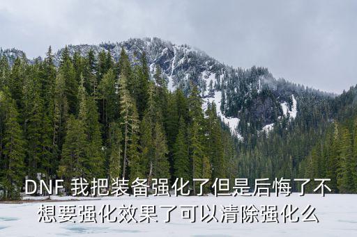dnf手游强化等级怎么清除，地下城合成传说后强化等级会不会清除