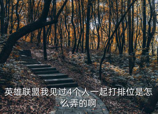 英雄联盟我见过4个人一起打排位是怎么弄的啊