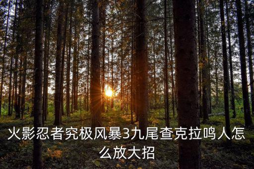 火影忍者究极风暴3九尾查克拉鸣人怎么放大招