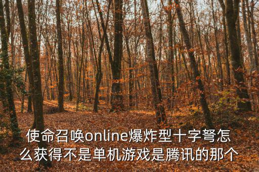 使命召唤online爆炸型十字弩怎么获得不是单机游戏是腾讯的那个