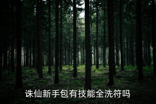 诛仙手游洗炼符怎么获得，诛仙新手包有技能全洗符吗