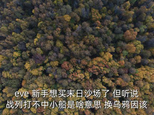eve 新手想买末日沙场了 但听说战列打不中小船是啥意思 换乌鸦因该