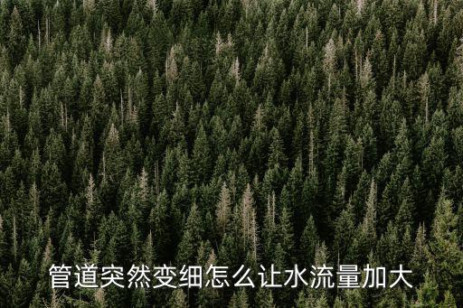 管道突然变细怎么让水流量加大
