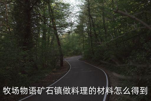 牧场物语矿石镇做料理的材料怎么得到