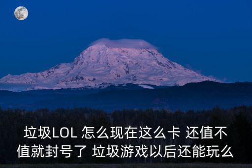 垃圾LOL 怎么现在这么卡 还值不值就封号了 垃圾游戏以后还能玩么