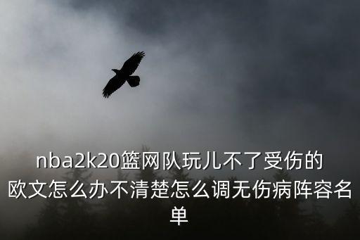 nba2k20篮网队玩儿不了受伤的欧文怎么办不清楚怎么调无伤病阵容名单