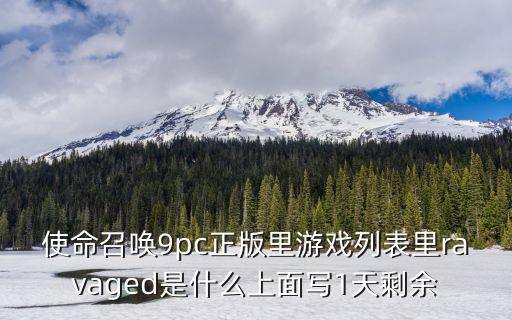 使命召唤9pc正版里游戏列表里ravaged是什么上面写1天剩余