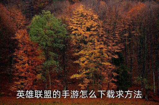 英雄联盟的手游怎么下载求方法