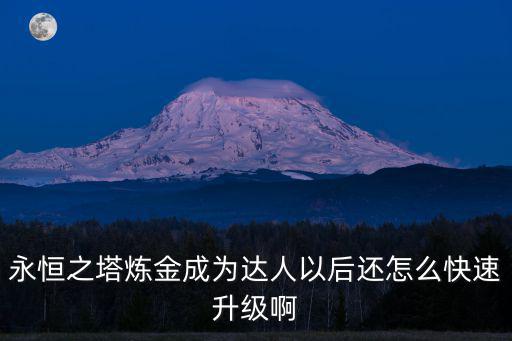永恒之塔炼金成为达人以后还怎么快速升级啊