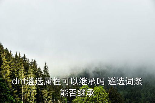 dnf手游特殊词条怎么继承，dnf手游继承沧海武器多少词条不会掉