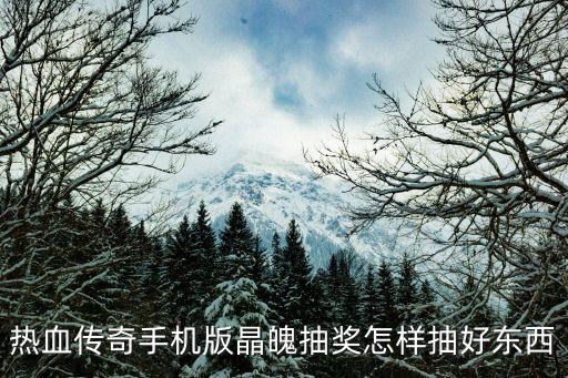 热血传奇手机版晶魄抽奖怎样抽好东西