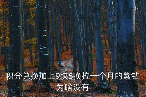 积分兑换加上9块5换拉一个月的紫钻为啥没有