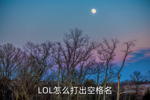 2022年LOL手游空白名怎么打，LOL怎么打出空格名