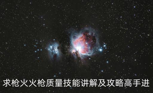 枪火手游青燕怎么玩，求枪火火枪质量技能讲解及攻略高手进