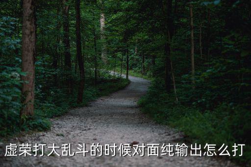 虚荣打大乱斗的时候对面纯输出怎么打