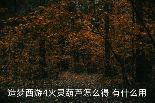 造梦西游4火灵葫芦怎么得 有什么用