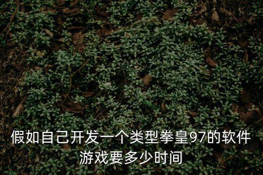 假如自己开发一个类型拳皇97的软件游戏要多少时间