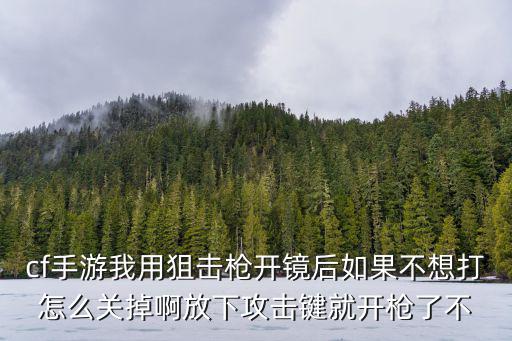 cf手游角色近战怎么关闭，cf手游我用狙击枪开镜后如果不想打怎么关掉啊放下攻击键就开枪了不