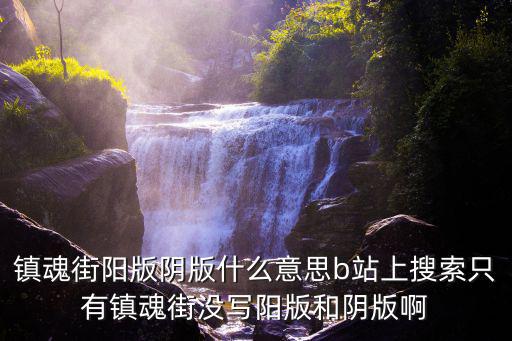 镇魂街阳版阴版什么意思b站上搜索只有镇魂街没写阳版和阴版啊