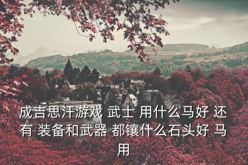 成吉思汗游戏 武士 用什么马好 还有 装备和武器 都镶什么石头好 马用