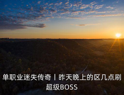单职业迷失传奇丨昨天晚上的区几点刷超级BOSS