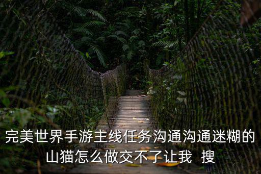完美世界手游主线任务沟通沟通迷糊的山猫怎么做交不了让我  搜