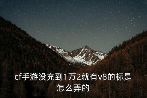 cf手游没充到1万2就有v8的标是怎么弄的