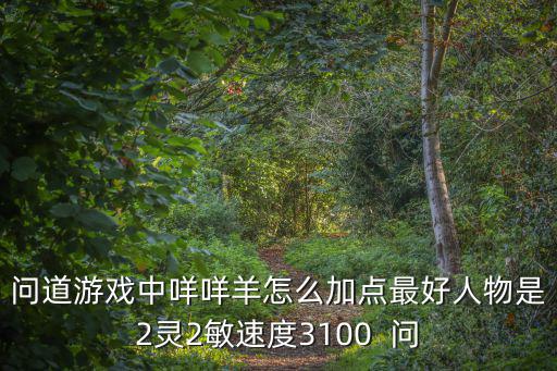问道游戏中咩咩羊怎么加点最好人物是2灵2敏速度3100  问