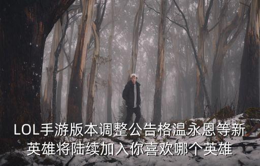 LOL手游版本调整公告格温永恩等新英雄将陆续加入你喜欢哪个英雄