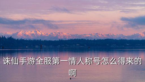 诛仙手游全服第一情人称号怎么得来的啊