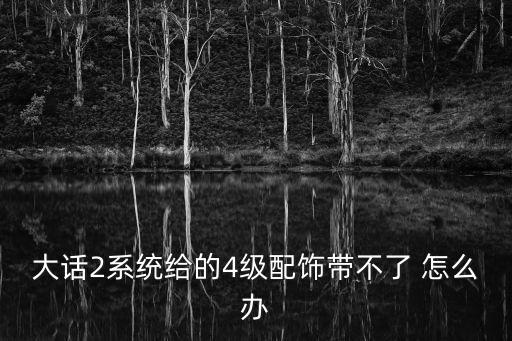 大话2系统给的4级配饰带不了 怎么办