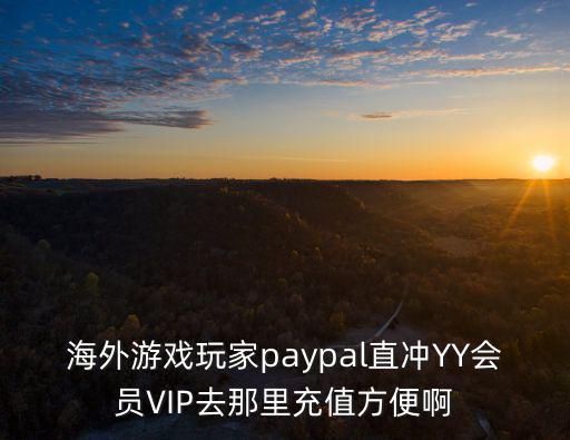 海外游戏玩家paypal直冲YY会员VIP去那里充值方便啊