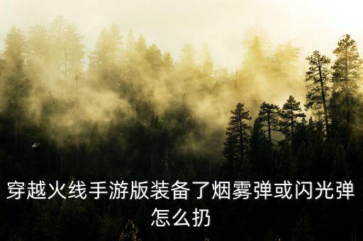 cf手游烟雾怎么扔，穿越火线手游版装备了烟雾弹或闪光弹怎么扔