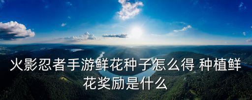 火影忍者手游鲜花种子怎么得 种植鲜花奖励是什么