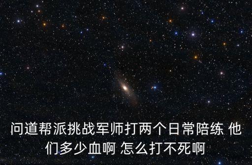 问道帮派挑战军师打两个日常陪练 他们多少血啊 怎么打不死啊