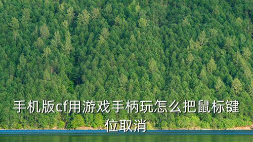 cf手游按键怎么强制退出，手机版cf用游戏手柄玩怎么把鼠标键位取消