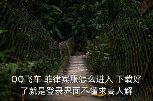QQ飞车 菲律宾服怎么进入 下载好了就是登录界面不懂求高人解