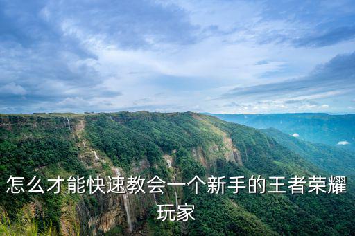 怎么才能快速教会一个新手的王者荣耀玩家
