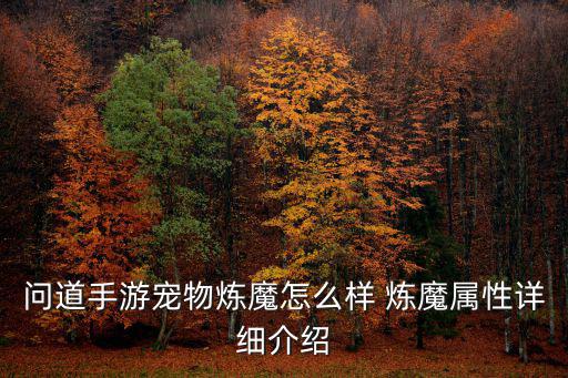 问道手游魔王宠物怎么打造，问道手游宠物怎么培养
