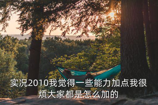 实况2010我觉得一些能力加点我很烦大家都是怎么加的