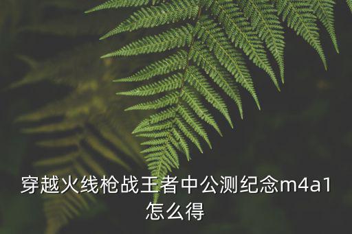 穿越火线枪战王者中公测纪念m4a1怎么得