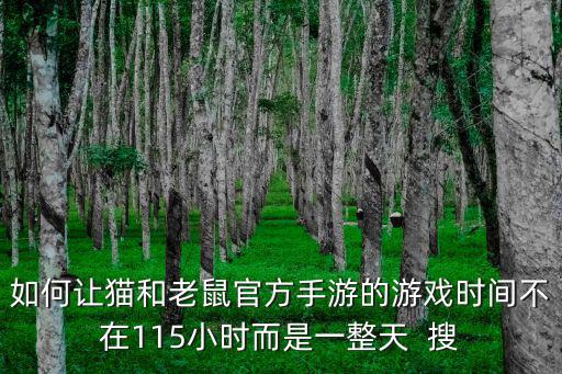 如何让猫和老鼠官方手游的游戏时间不在115小时而是一整天 搜