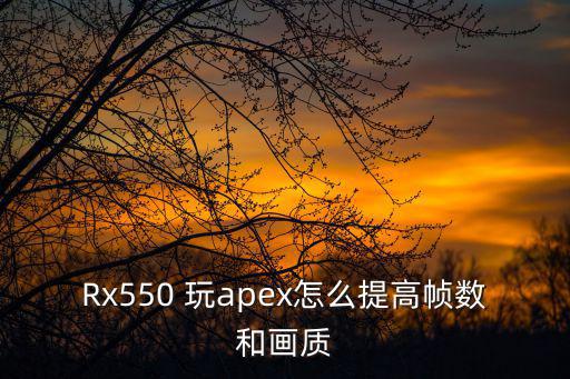 Rx550 玩apex怎么提高帧数和画质