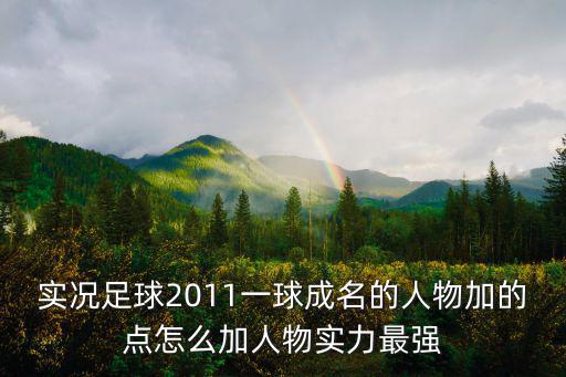 实况足球2011一球成名的人物加的点怎么加人物实力最强