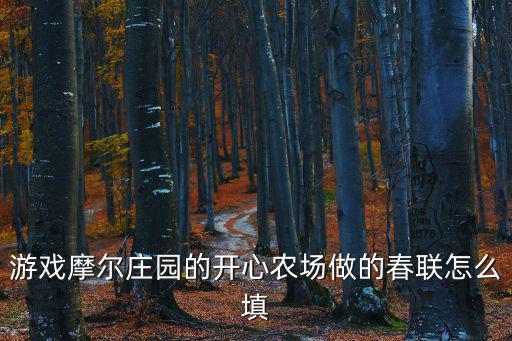 游戏摩尔庄园的开心农场做的春联怎么填